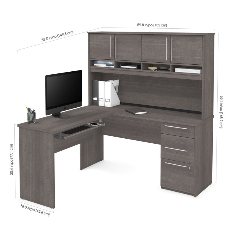 Symple Stuff Altha Reversible LShaped Desk with Hutch & Reviews